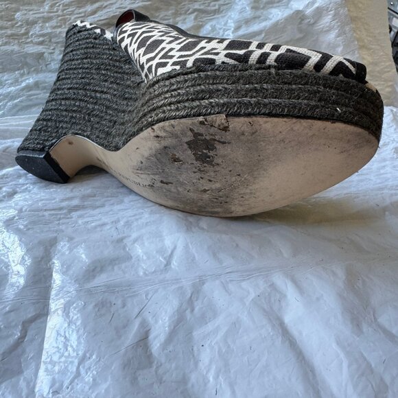 Banana Republic  Espadrille Wedge  Black Cream  Size 9.5 - Picture 12 of 14
